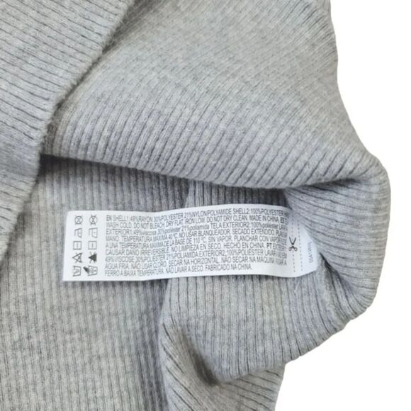 NEW Forever 21 Sheer Swiss Dot Puff Sleeve Rib Knit Sweater in Gray Size Small - Picture 10 of 13